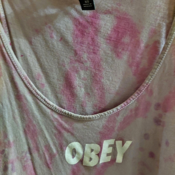 Obey Pink Tie Dye Racerback Tank Top - Picture 3 of 5